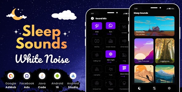 White Noise Sleep Sounds with AdMob Facebook Ads Android