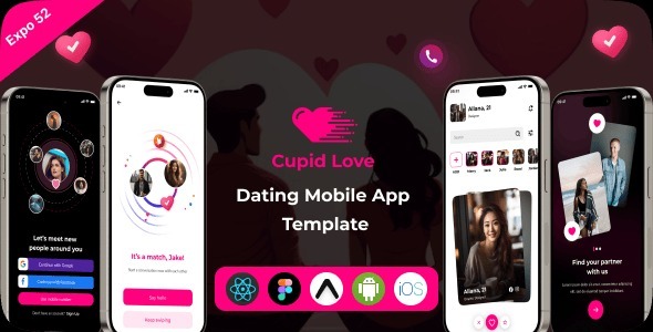 Cupid Love | Dating-Mobile App | Free Figma | IOS | Android 1.1