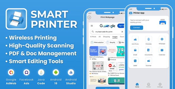 Smart Printer Scanner App with AdMob Facebook Ads Android