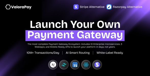 Valorapays – Enterprise PaymentGateway Platform | Multi-Gateway | Smart Routing | Fraud Detectio 1.1