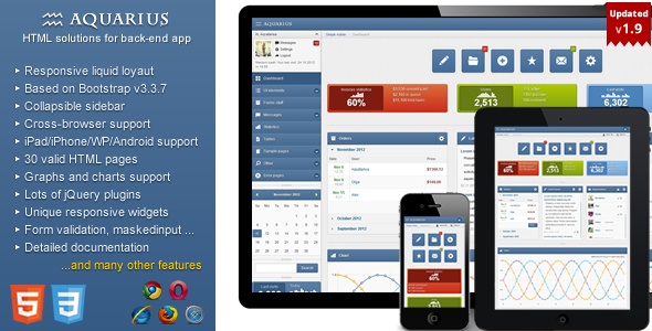 Aquarius – Responsive Admin Panel 1.9.0