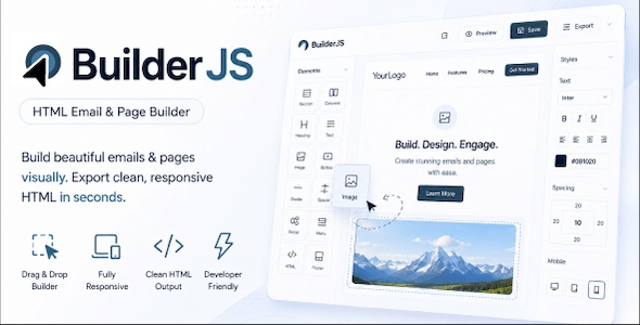 BuilderJS – Visual HTML Email and Page Builder Plugin for Web 7.0