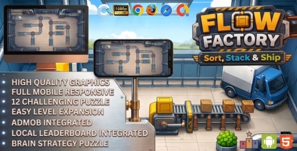 Flow Factory – Puzzle Brain Game | AdMob | Construct 3