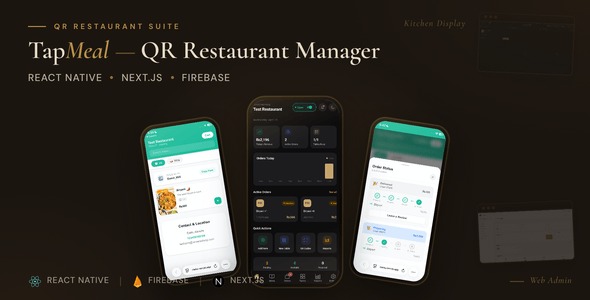 TapMeal - Restaurant Management & QR Ordering System - React Native App