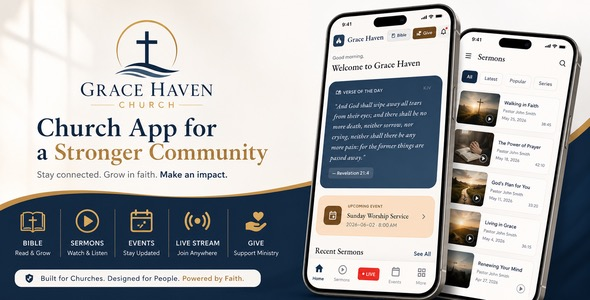 Grace Haven - Church Mobile App With Laravel Backend (Flutter)