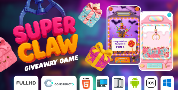 Super Claw – Giveaway Game – HTML5 Game (Construct3)